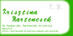 krisztina martencsek business card